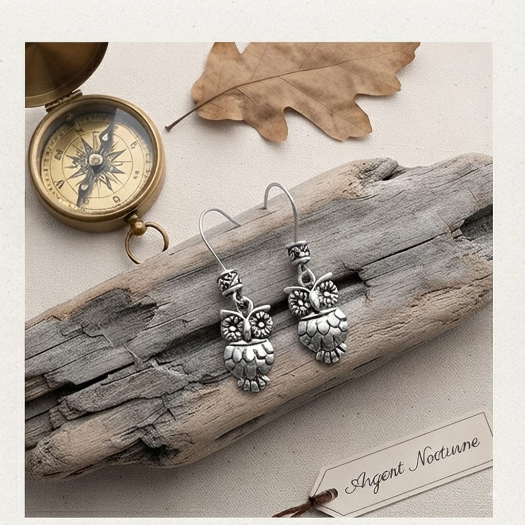 Wisdom Keepers Antique Silver Owl Earrings