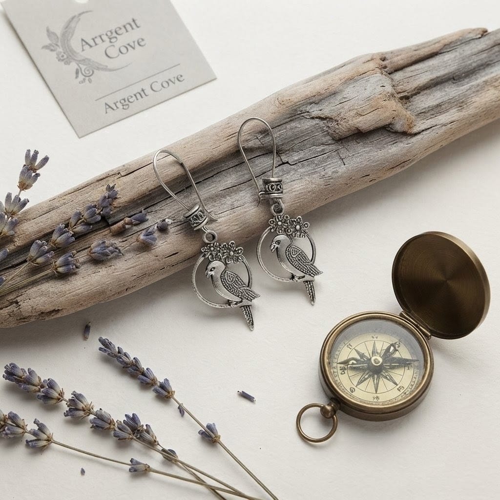 Argent Cove Songbird & Blossom Dangle Earrings