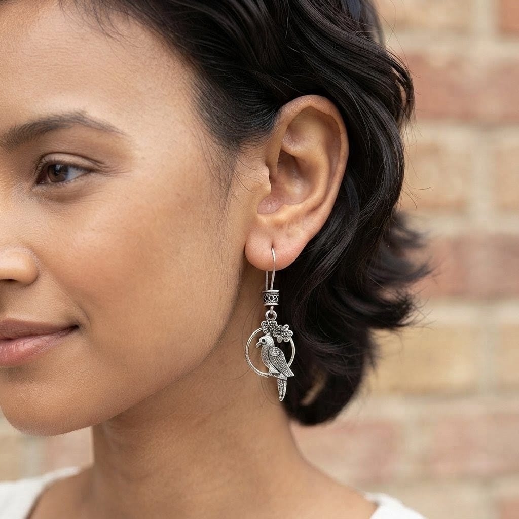 Argent Cove Songbird & Blossom Dangle Earrings view 3