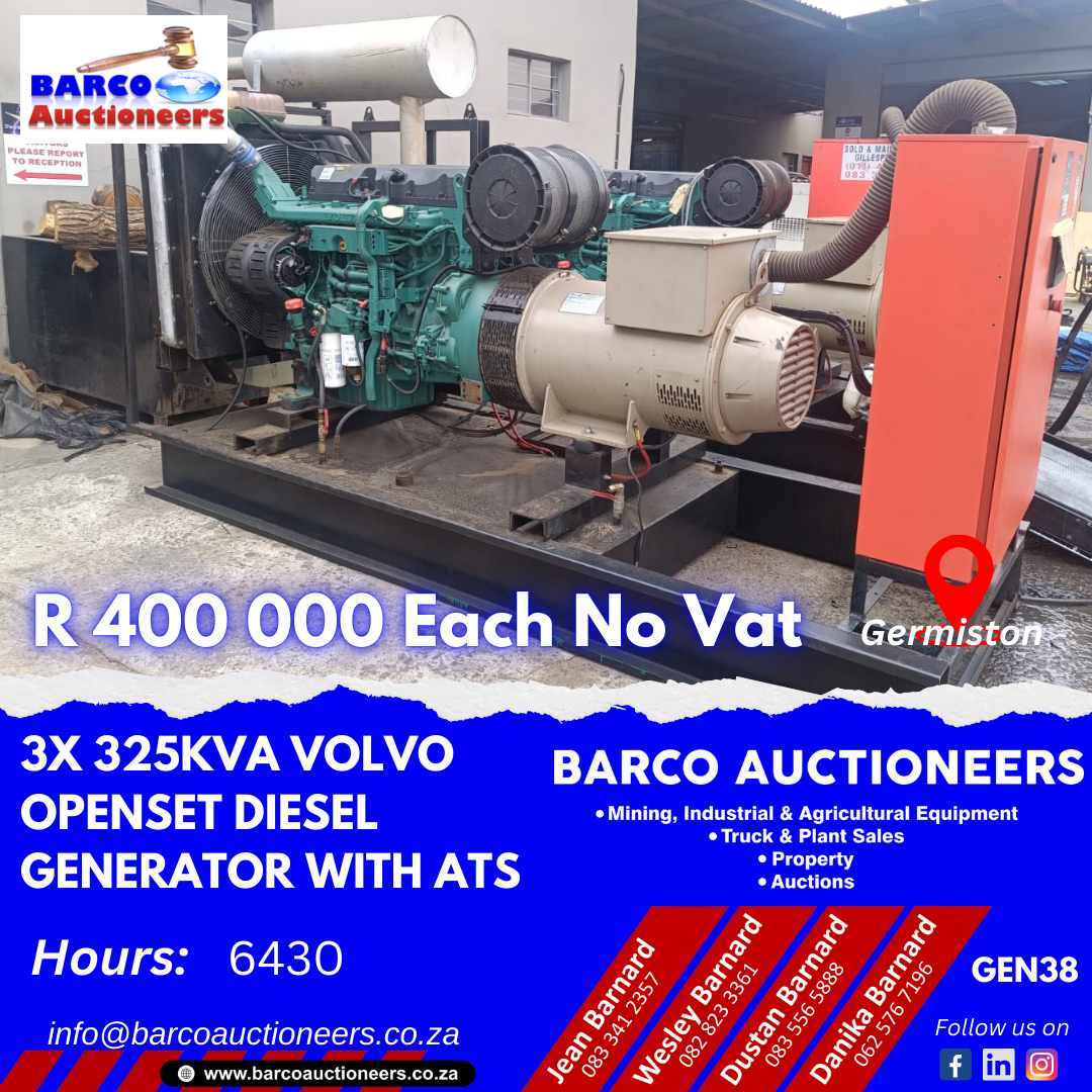 GEN38_3X 325kva Volvo openset diesel generator with ats
