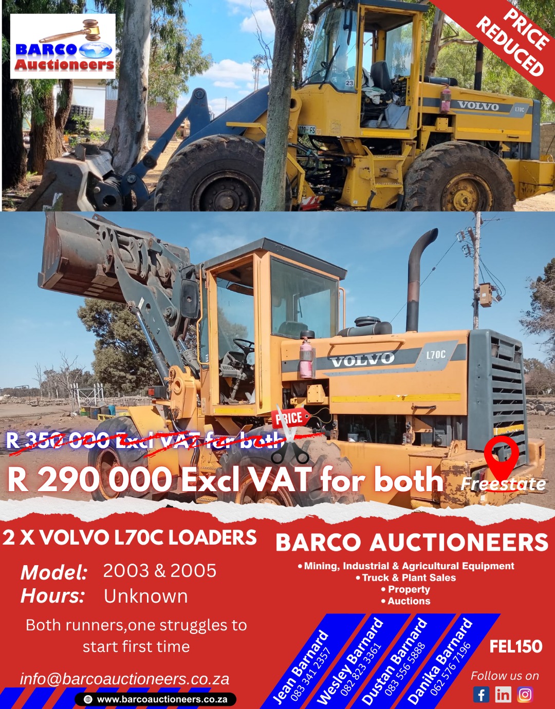 FEL150_2 x Volvo L70C loaders