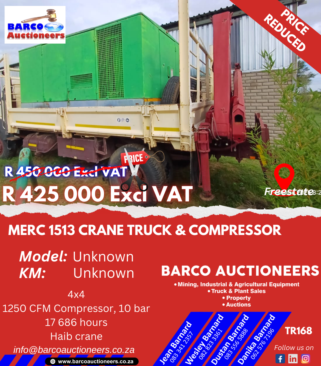 TR168_Merc 1513 Crane Truck & Compressor