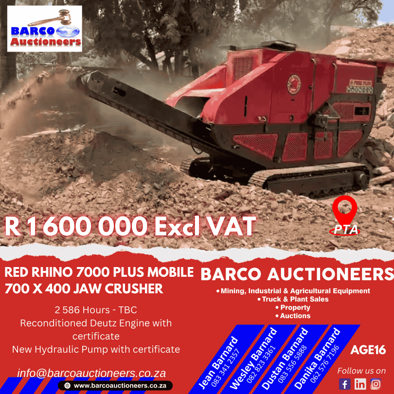 AGE16_Red Rhino 7000 Plus Mobile 700 x 400 Jaw Crusher