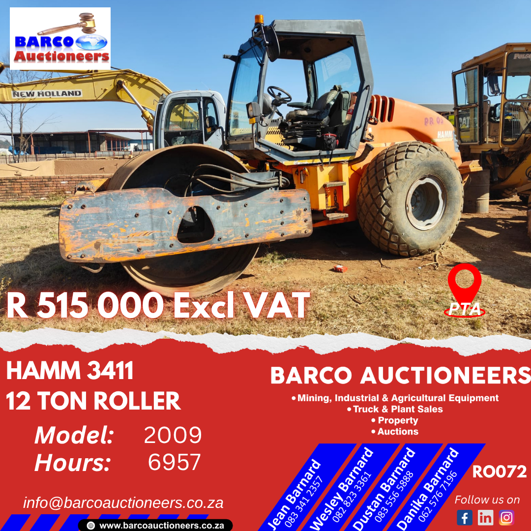 RO072_Hamm 3411 12 Ton Roller 2009 model