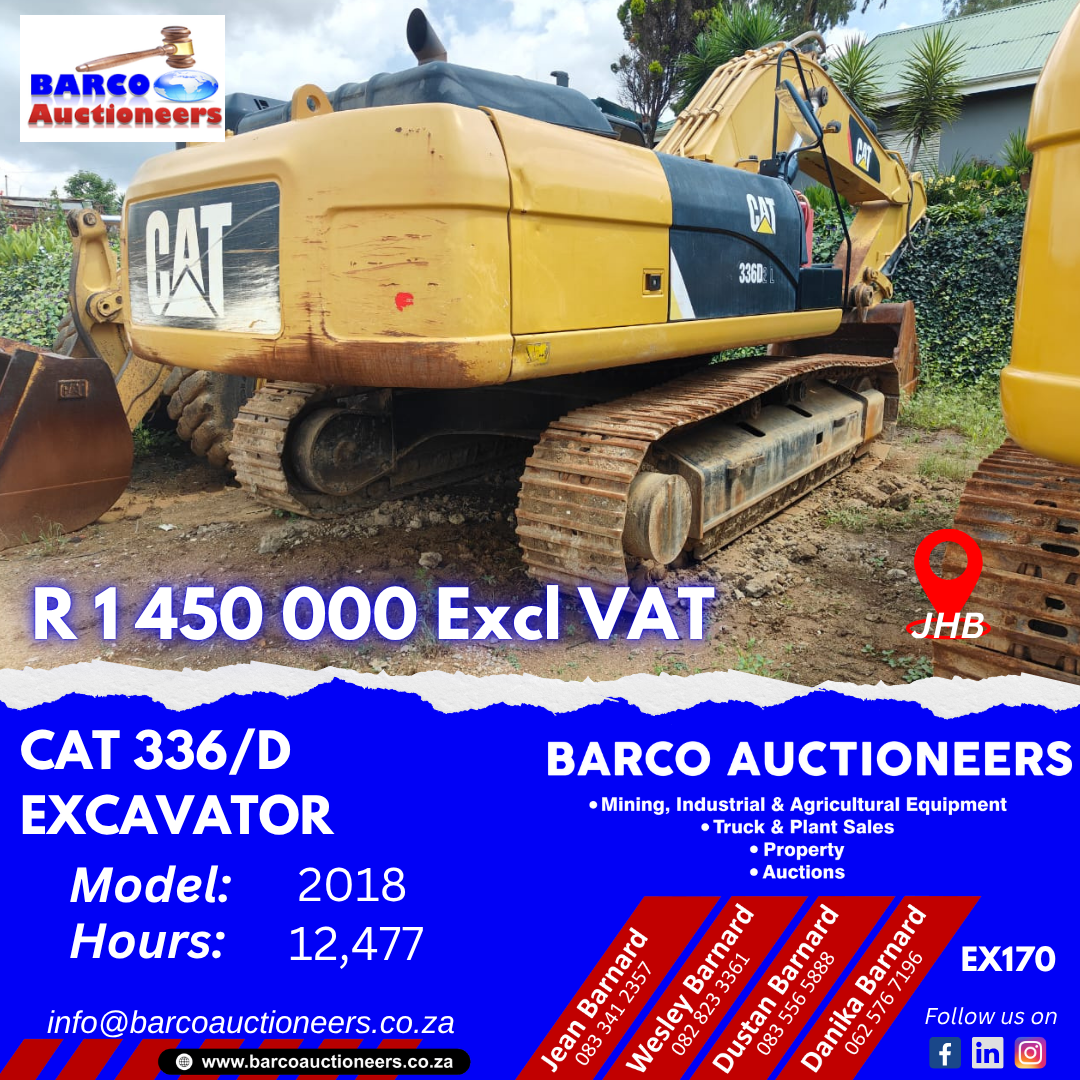 EX170_Cat 336/D Excavator Year 2018