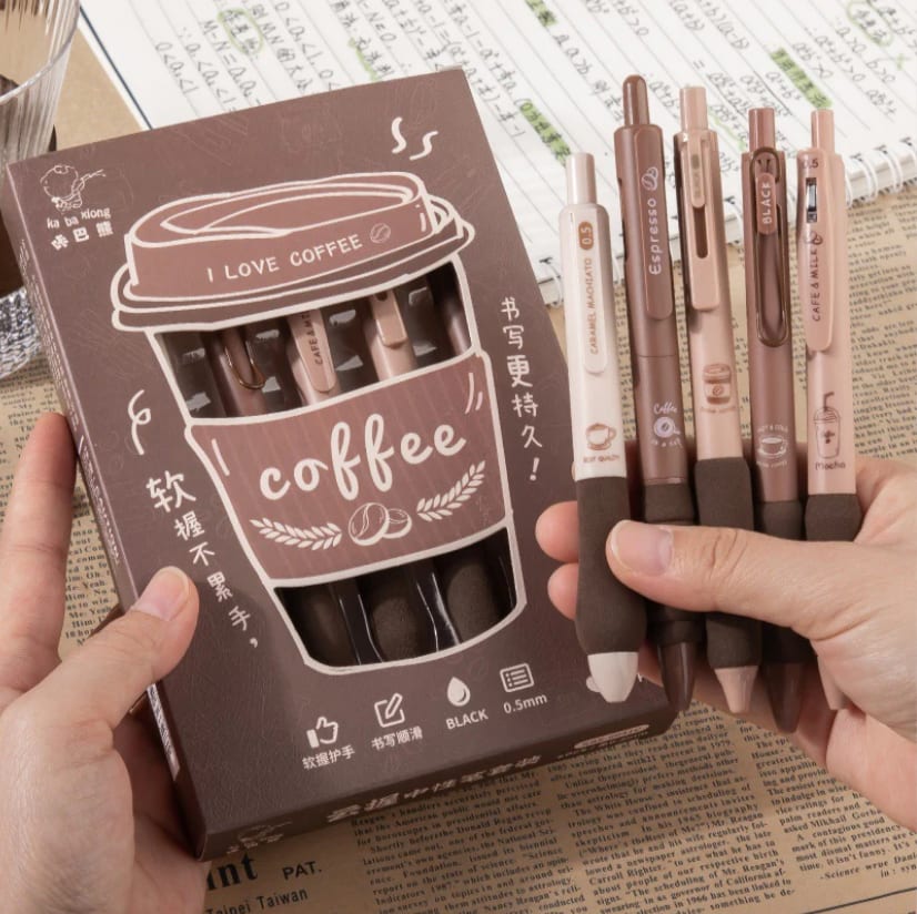 Coffee Theme GEL PENS (SET OF 5)