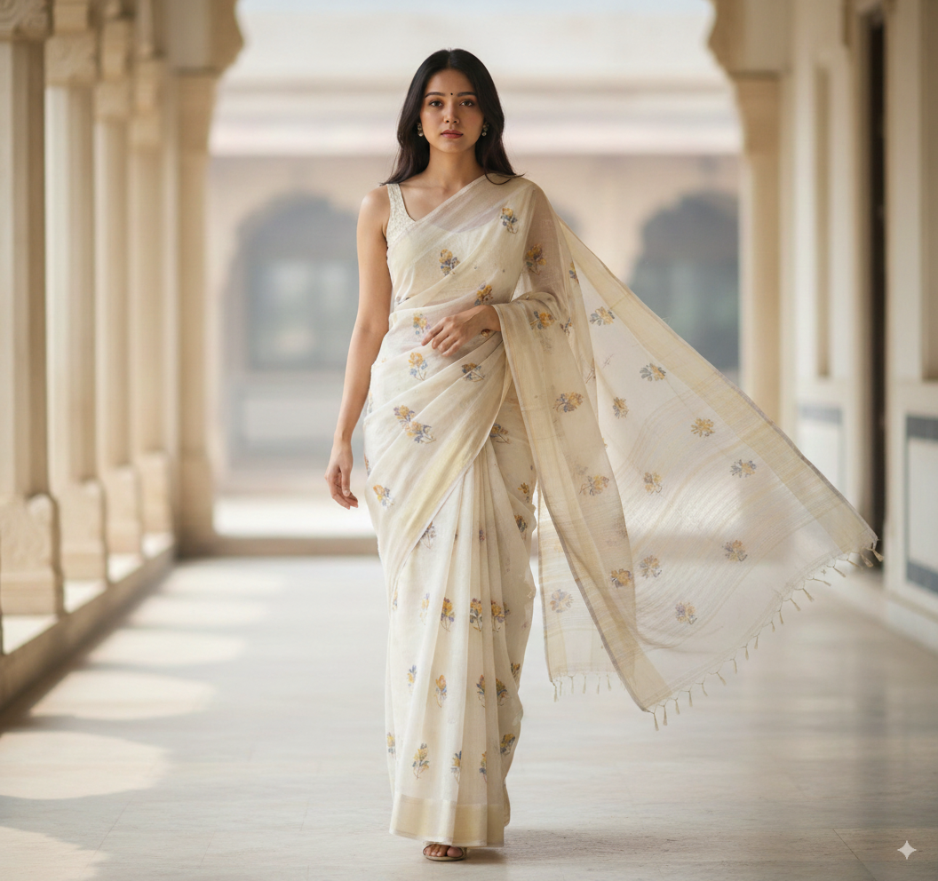 Ivory Whisper Jamdani
