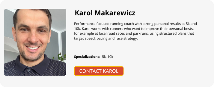 Online running coach Karol Makarewicz