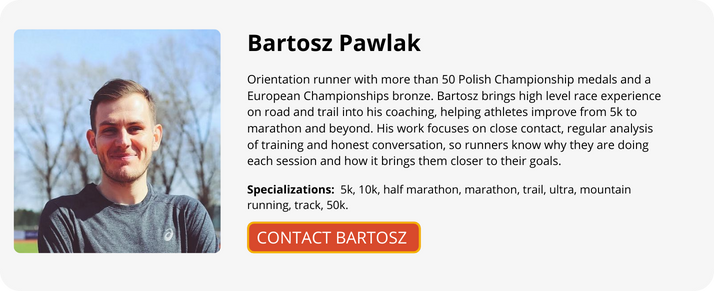 Online running coach Bartosz Pawlak