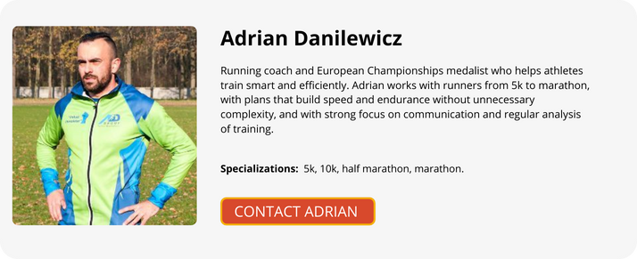 Online running coach Adrian Danilewicz