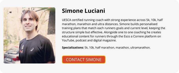 Online running coach Simone Luciani