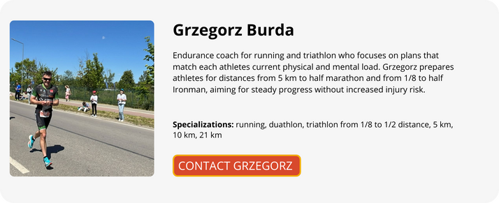 Online running coach Grzegorz Burda