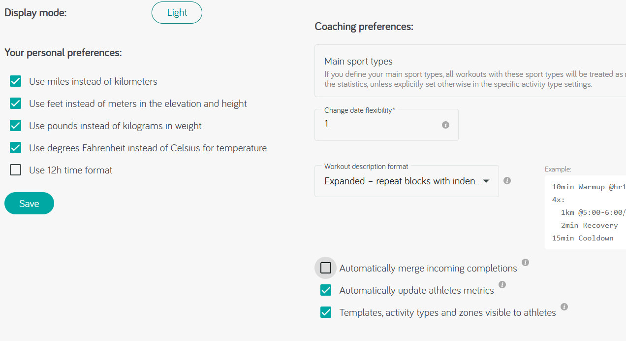 coach preferences change