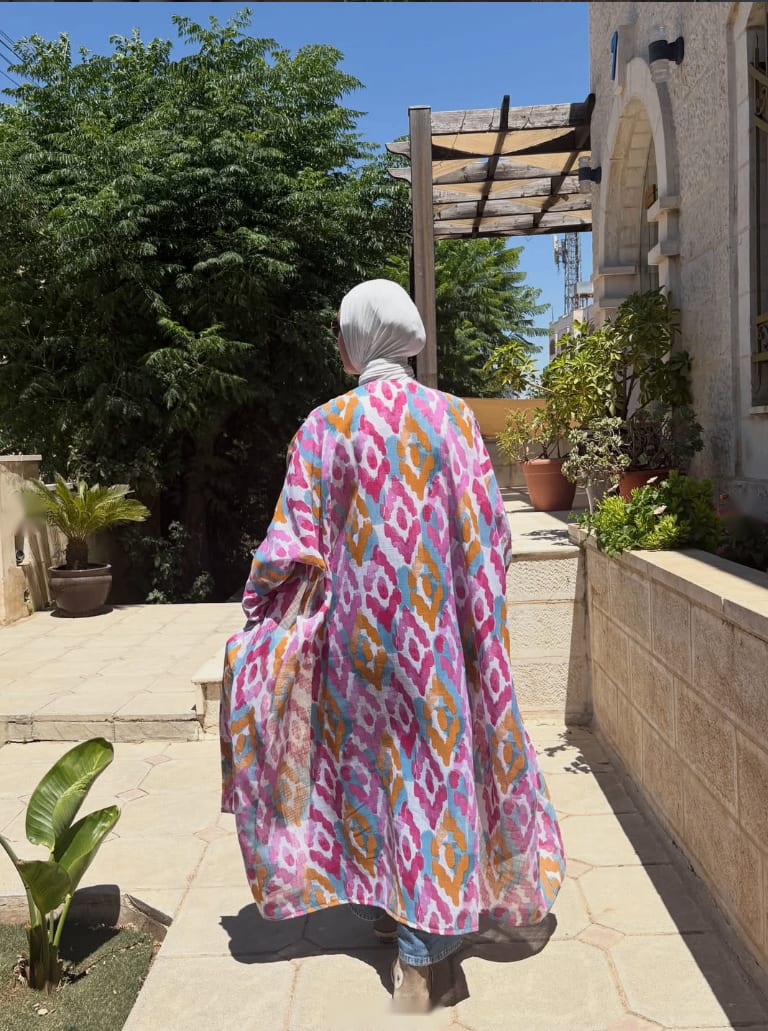 Summer Printed Linen Abaya