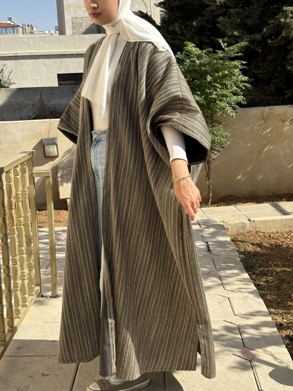 Winter Striped Bisht 