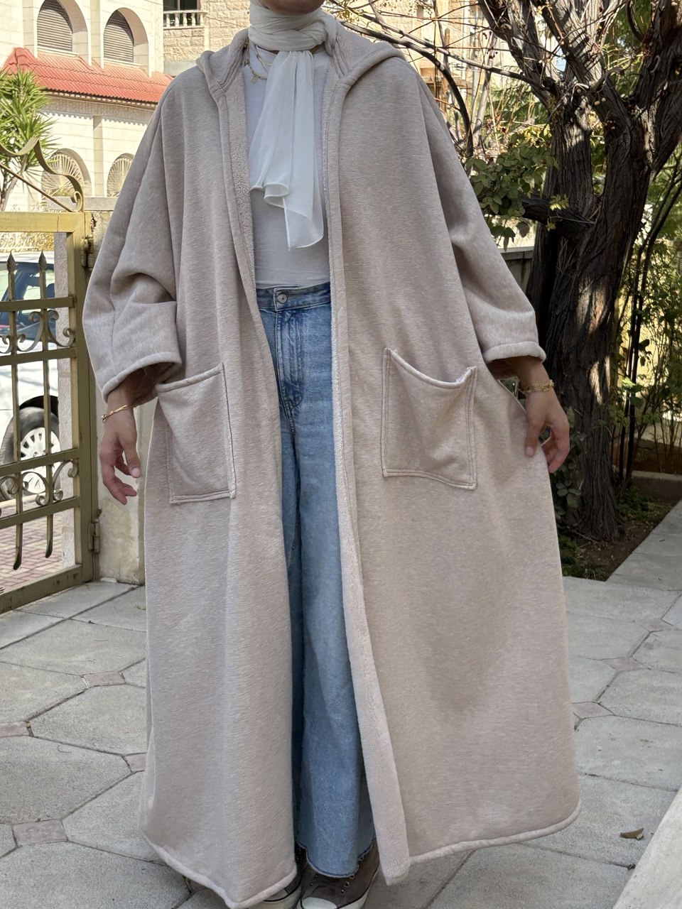 Beige Farwa Abaya 