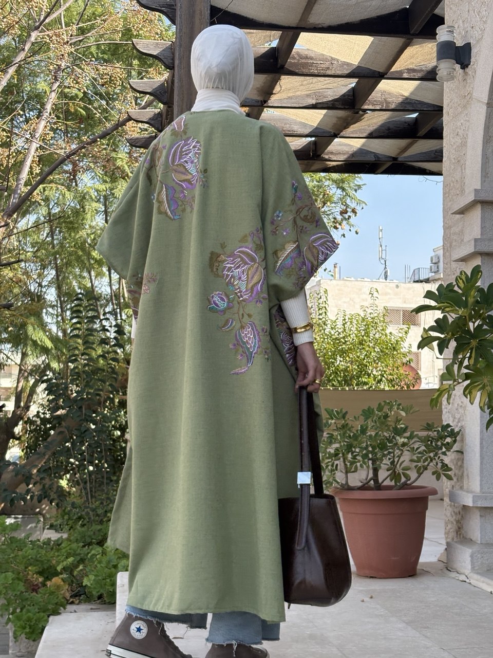  Floral Forest Embroidered abaya