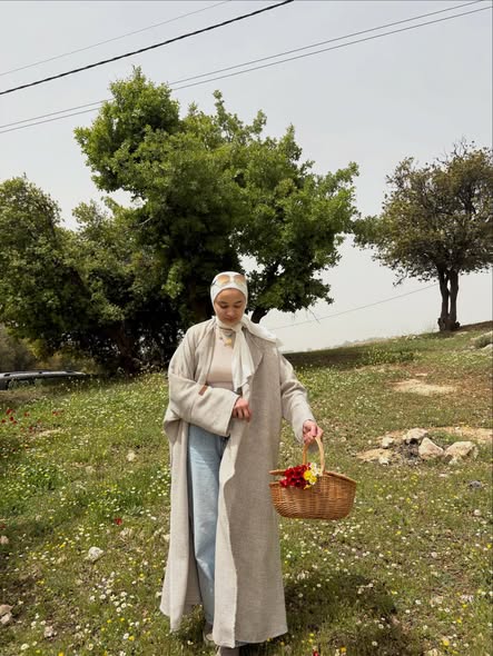 Spring linen abaya 
