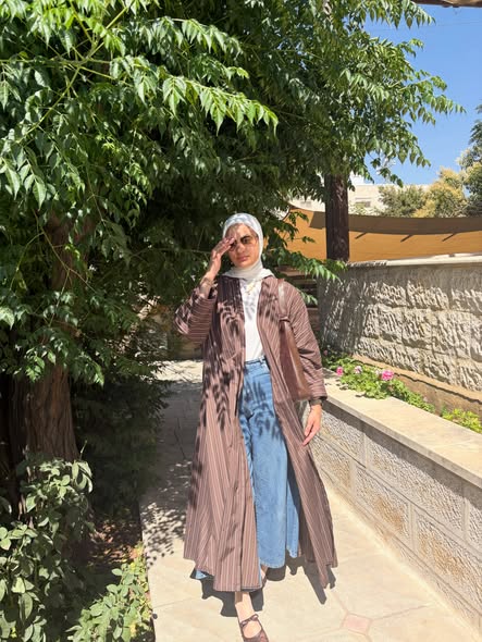 Brown Stripe Abaya