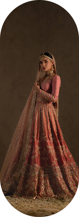 Fashion model in pink outfit