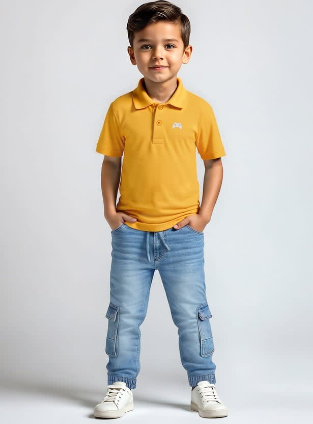 Boys Solid Polo T-shirt