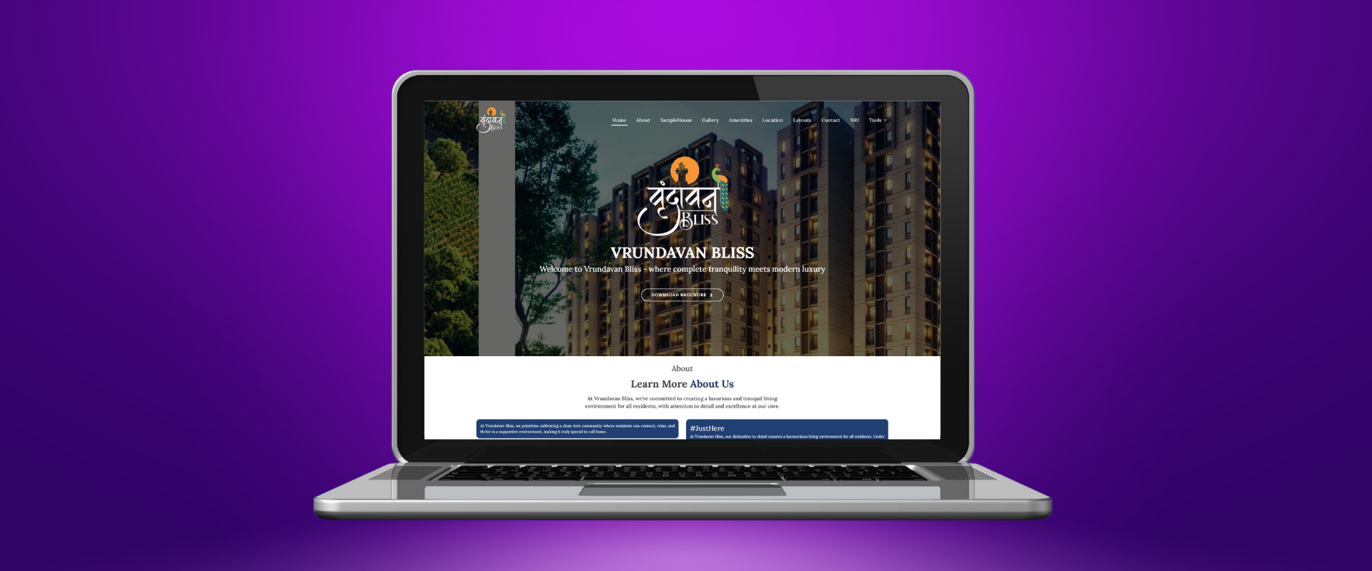 Vrundavan Bliss – Real Estate Branding & Website