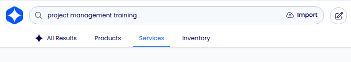 Search results with filtering options