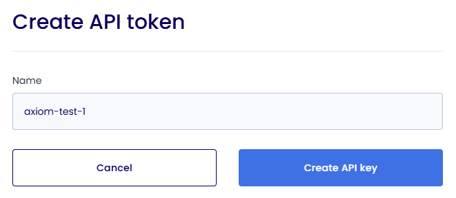 Naming the API token