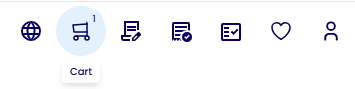 Basket icon to view cart