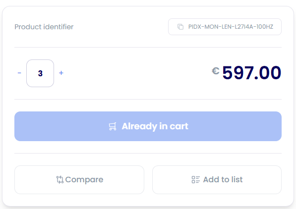 'Already in cart' indicator