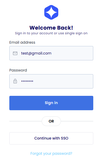 Clicking 'Forgot password' from the platform login page