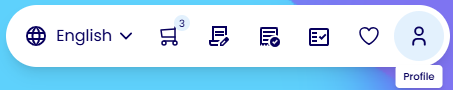 Profile dropdown menu
