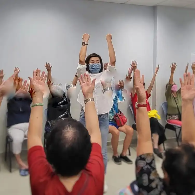 SWA Laughter Yoga Team conducted a laughter yoga session at CDAC Yishun Centre. 