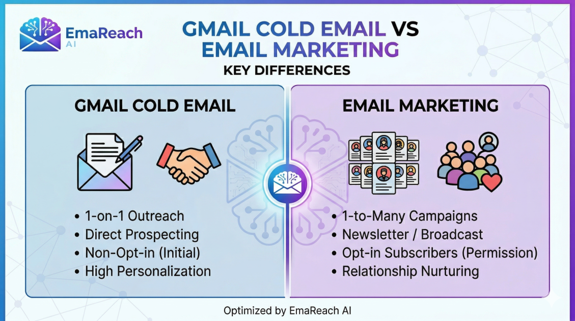 Gmail Cold Email vs Email Marketing: Key Differences