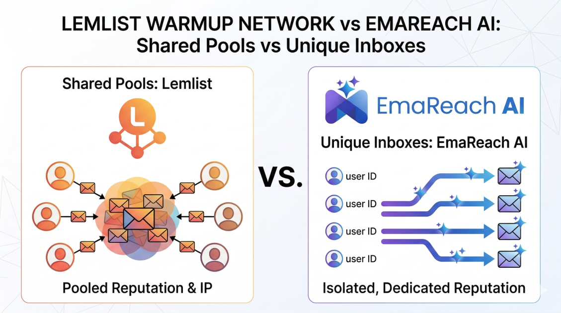 Lemlist Warmup Network vs Emareach: Shared Pools vs Unique Inboxes