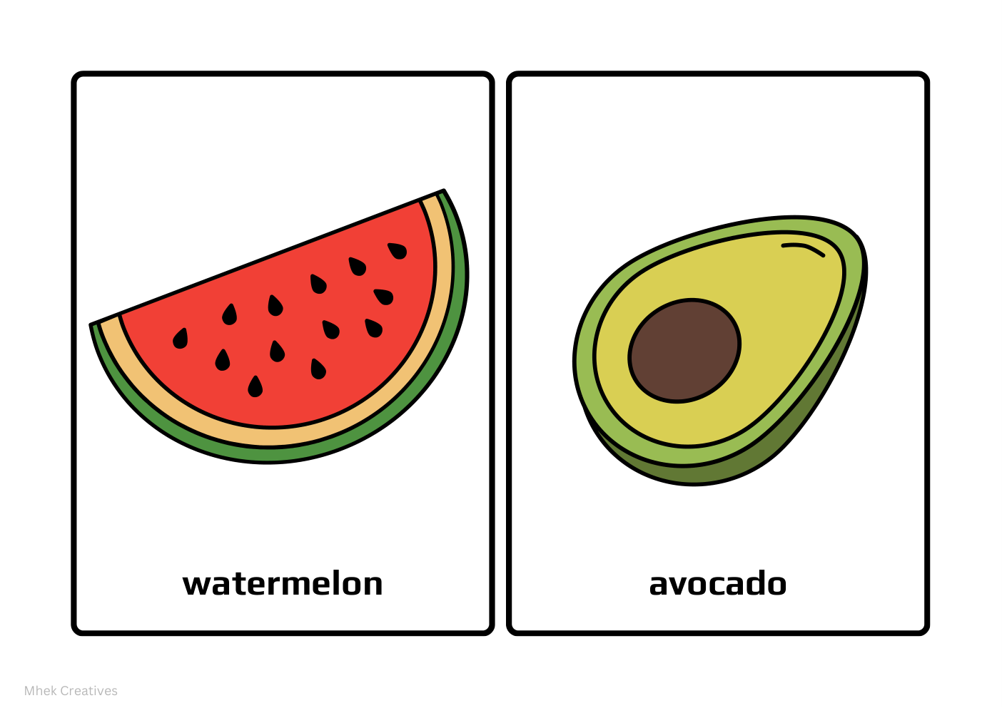 Fruits Flashcards A4