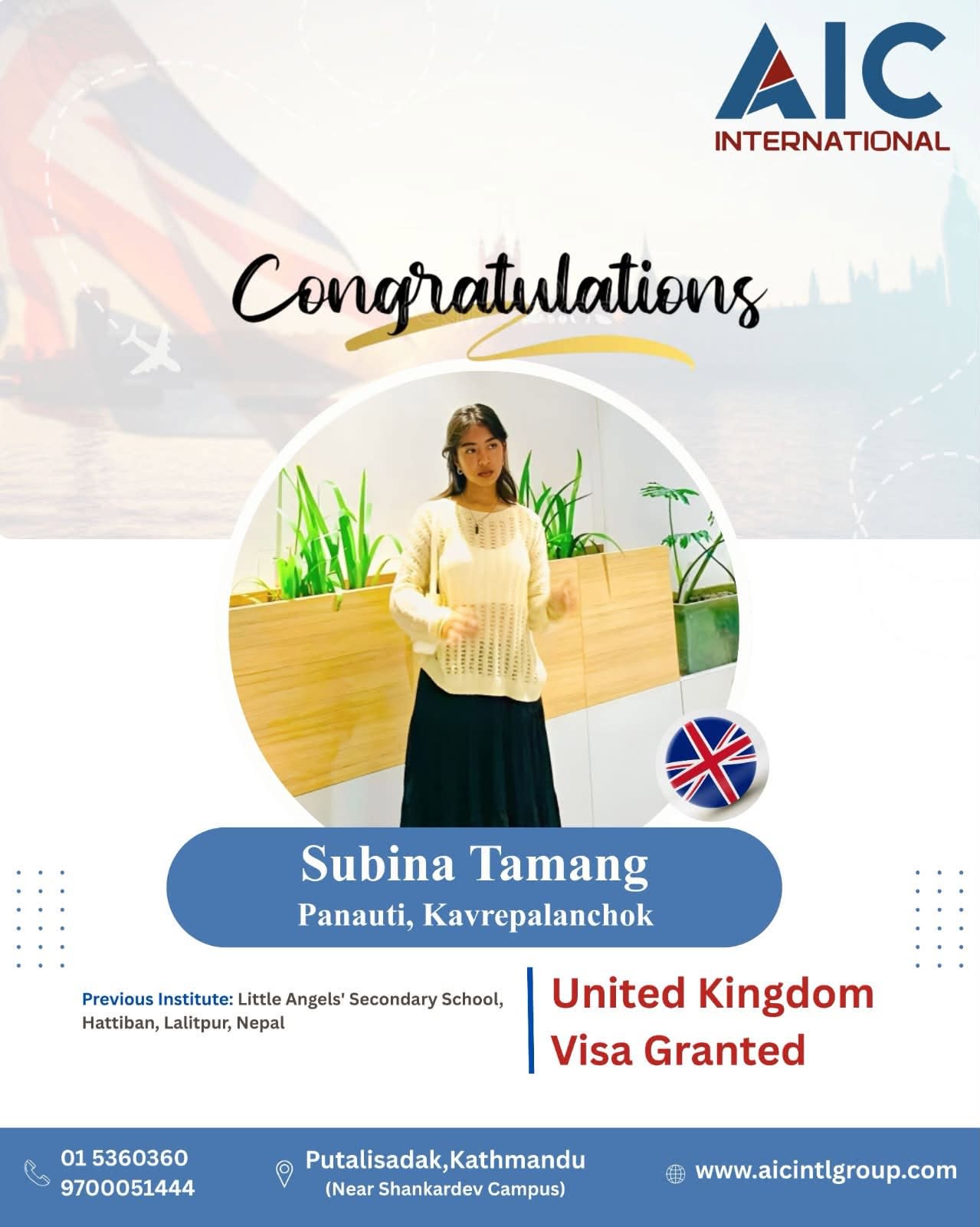 Subina Tamang — UK Visa Approval
