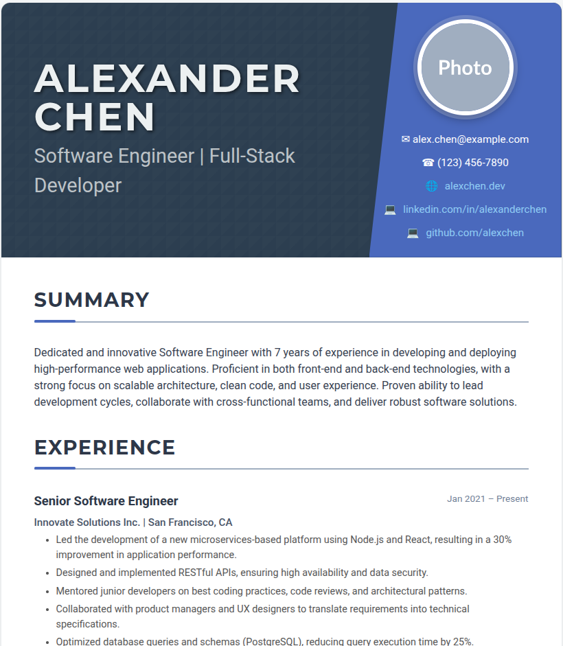 Professional Resume Example