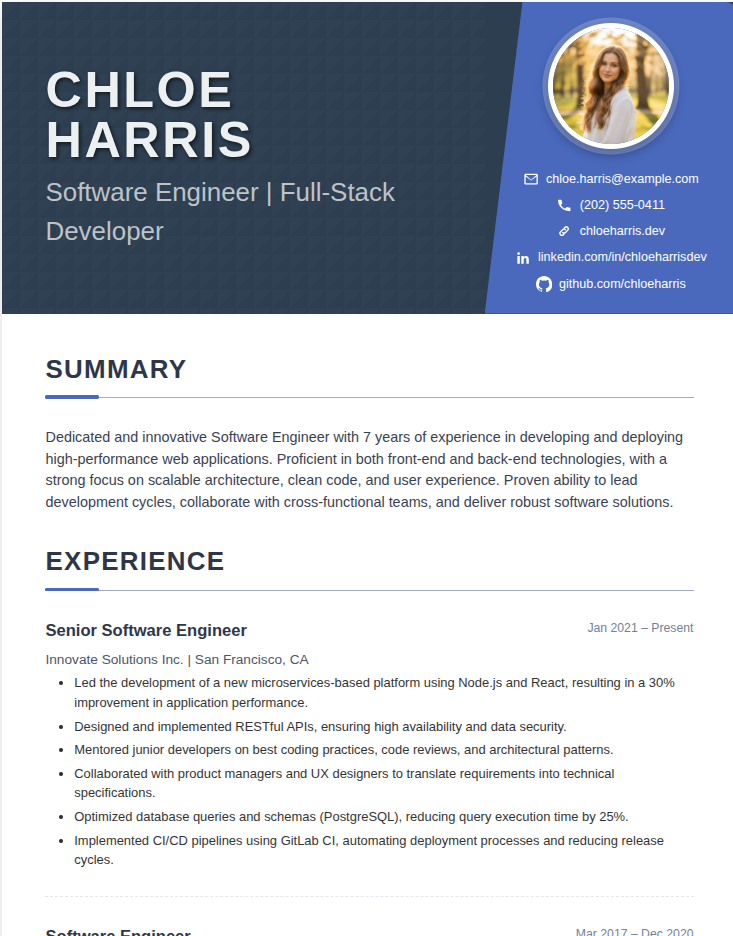 Professional Resume Example