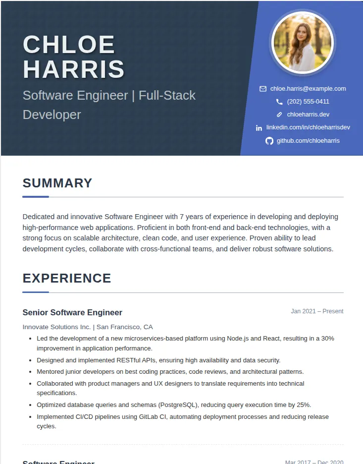Professional Resume Example