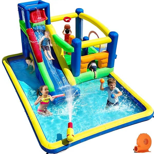 Baralir Upgrade 14.3x13.5FT Water Park and Bounce House