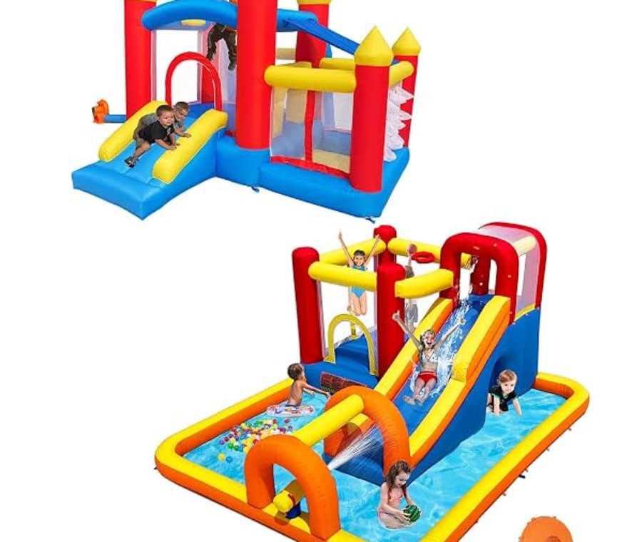 Baralir bounce house, ball pit and water slide play bundle
