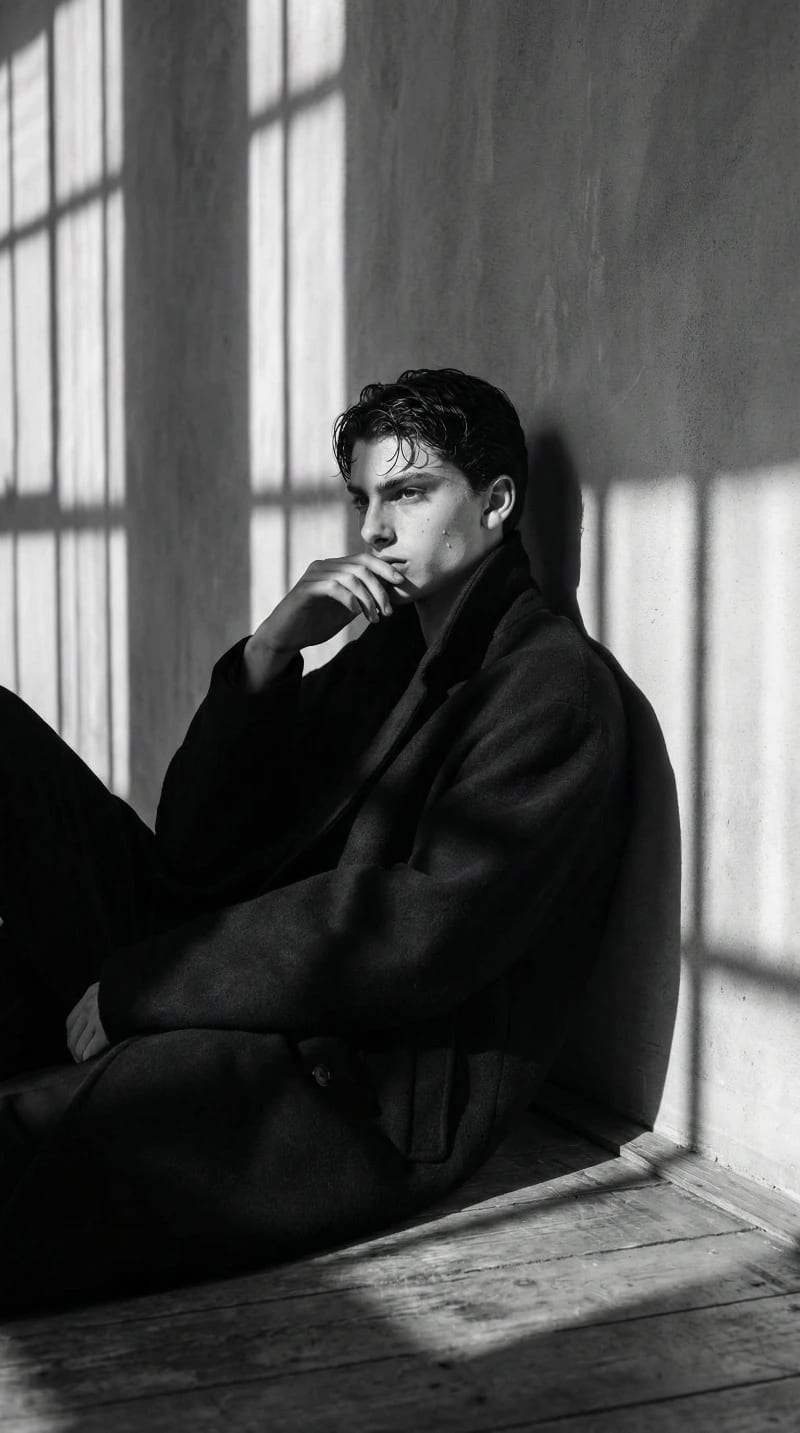 Dramatic BW Introspective Portrait