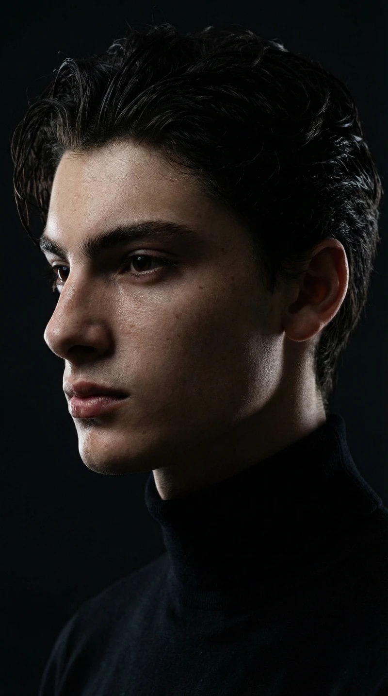 Side-Profile Studio Portrait