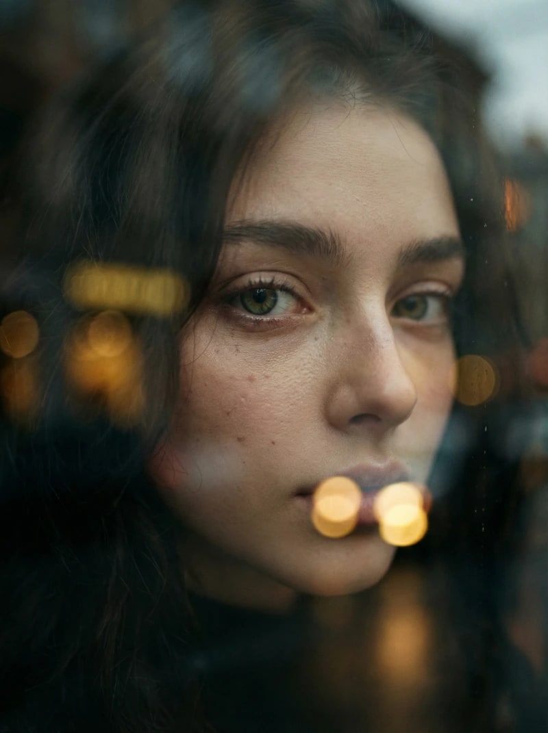 Moody Glass Portrait