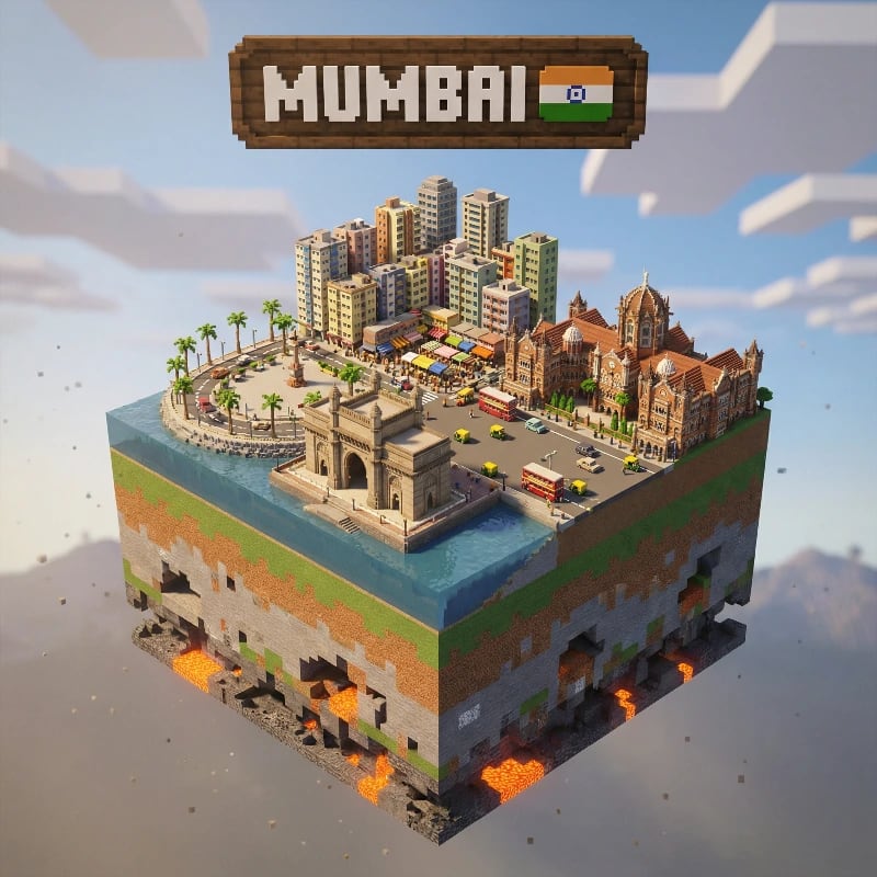 Cinematic Mumbai Voxel Cube