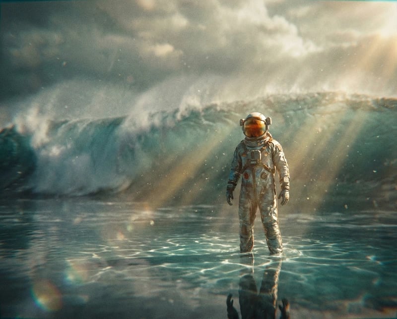 Astronaut on Miller's Planet Dramatic