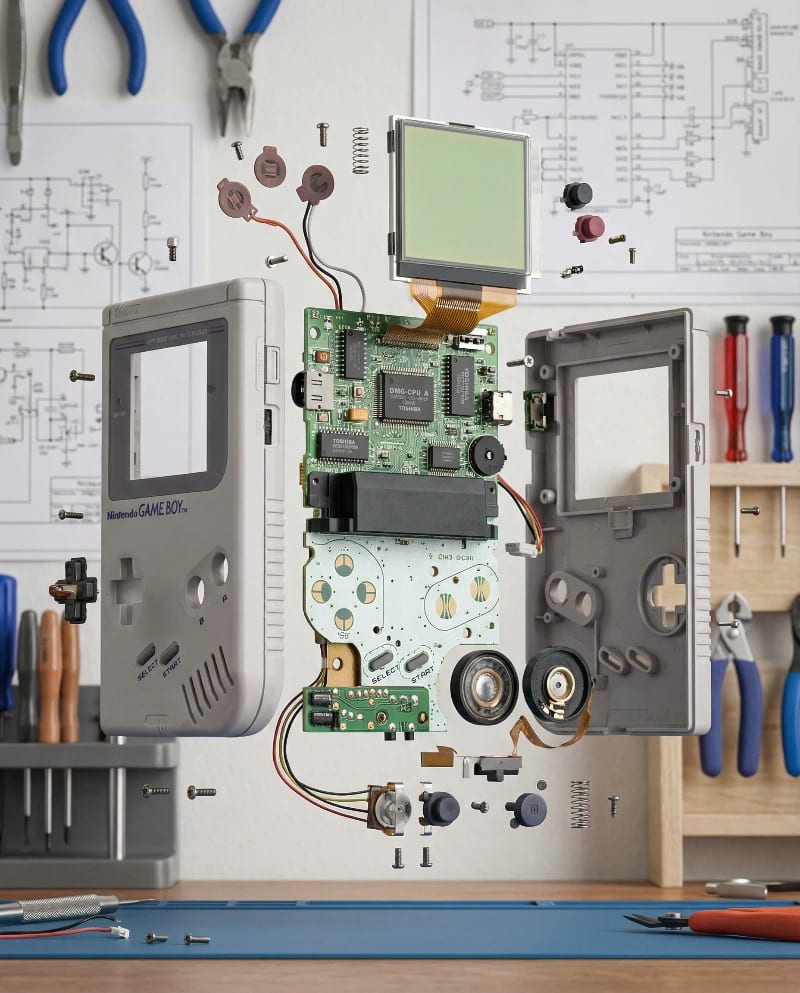 Exploded Game Boy Tech View