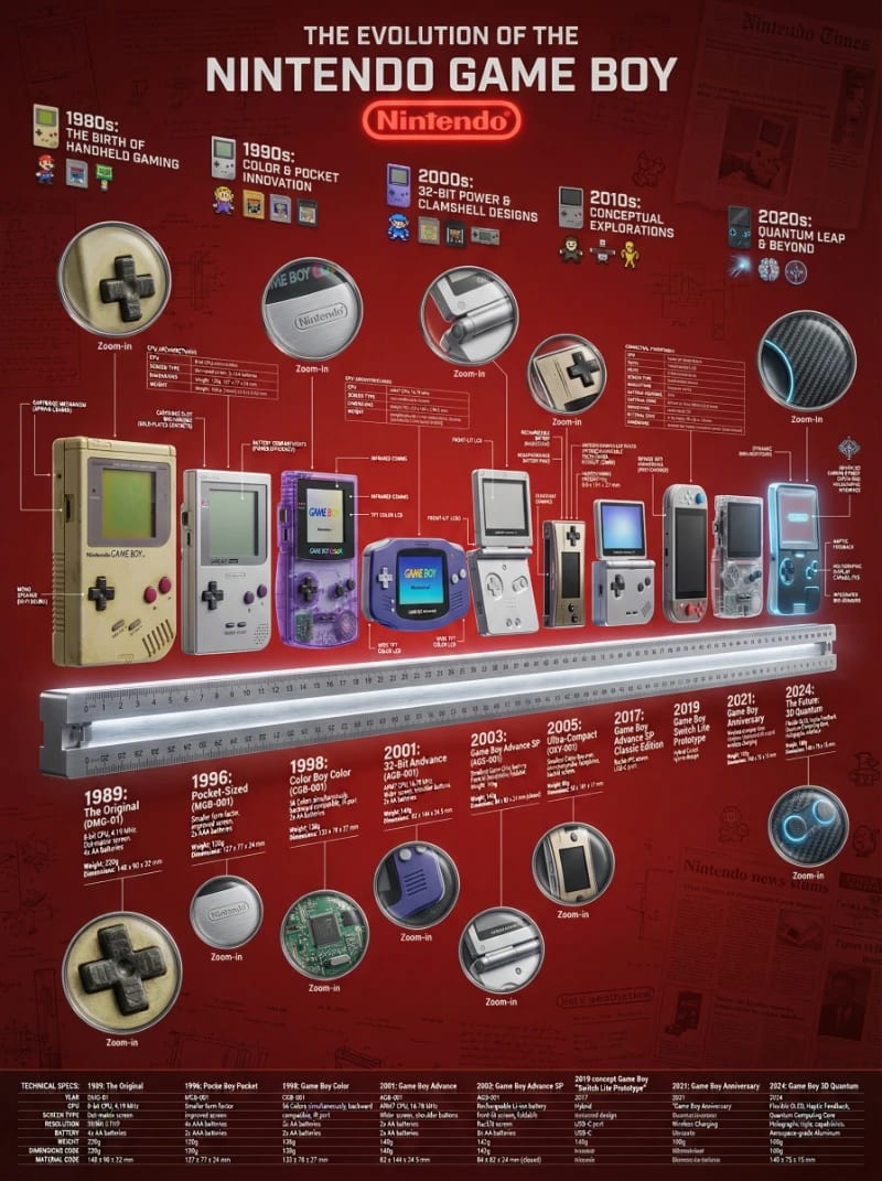 Game Boy 3D Evolution Infographic