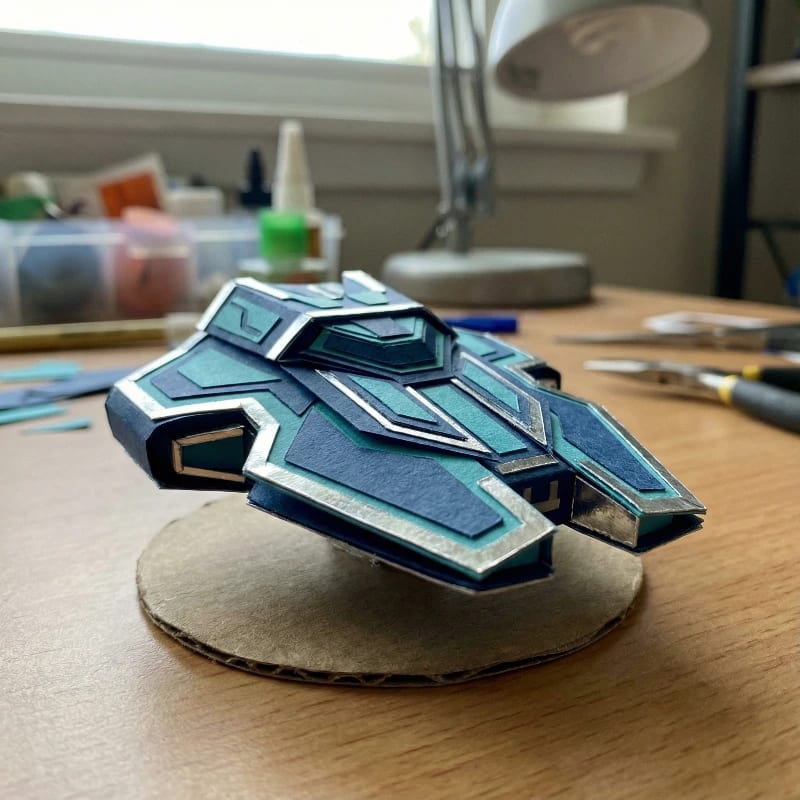 Retro-Futuristic Papercraft Ship